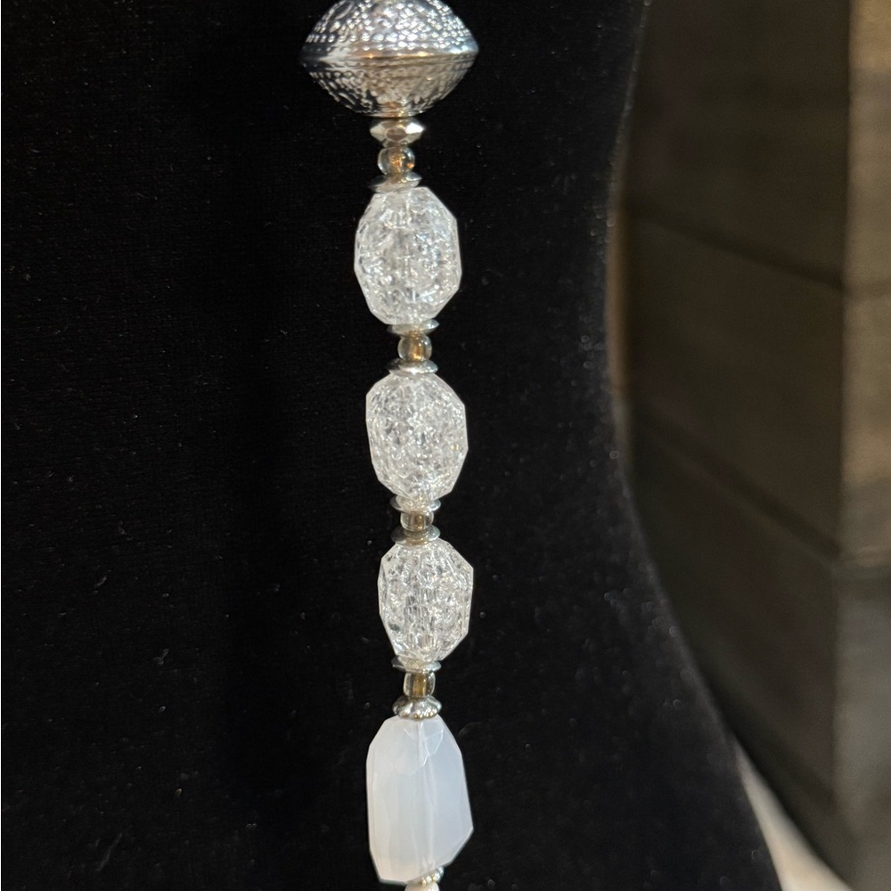Chico's Silver and White Necklace with Crystal and Pearl Accents and Earings - Picture 6 of 8